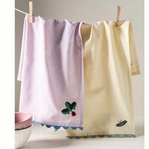 Anthropologie Indira Embroidered Dish Towels, Set of 2